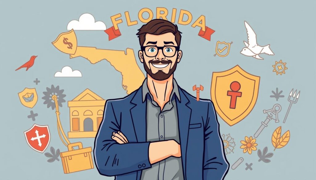 Image of a business owner in Florida with a secure and protected enterprise