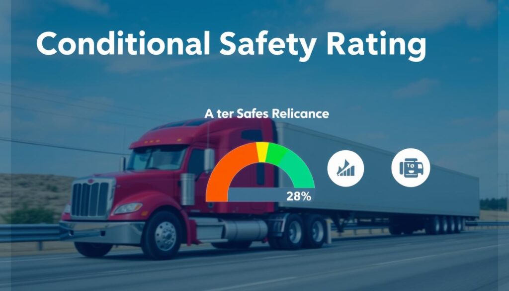 Image of a trucking company with a conditional rating on their safety score