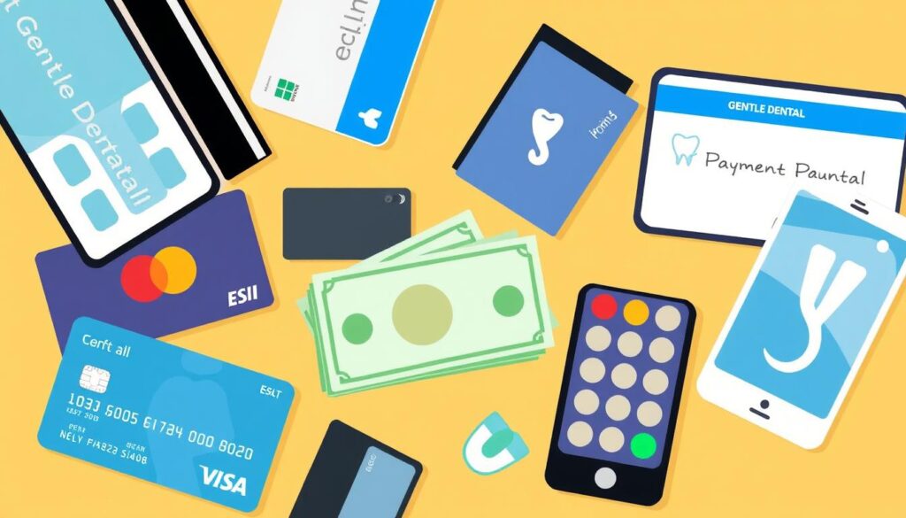 Image of various payment methods accepted by Gentle Dental